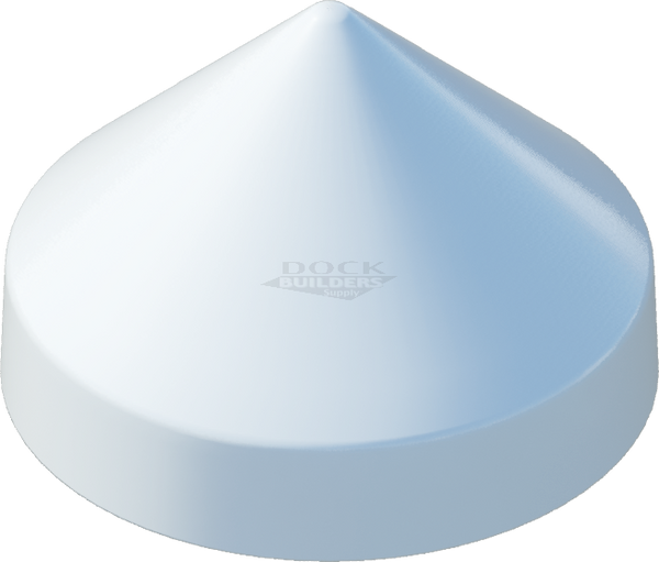 14" White, Cone, Round, Piling Cap