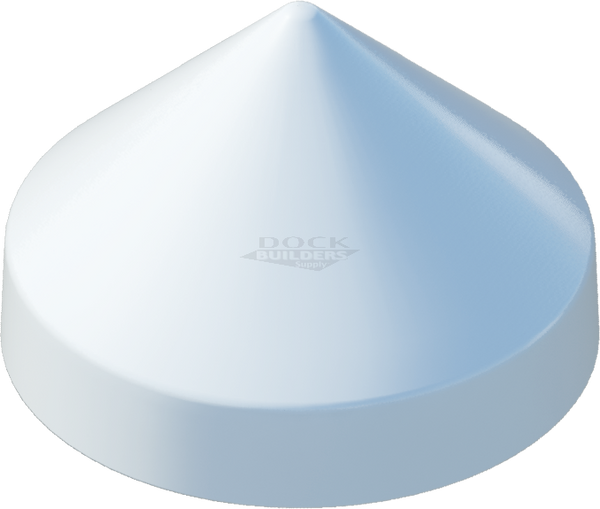 14-1/2" White, Cone, Round, Piling Cap