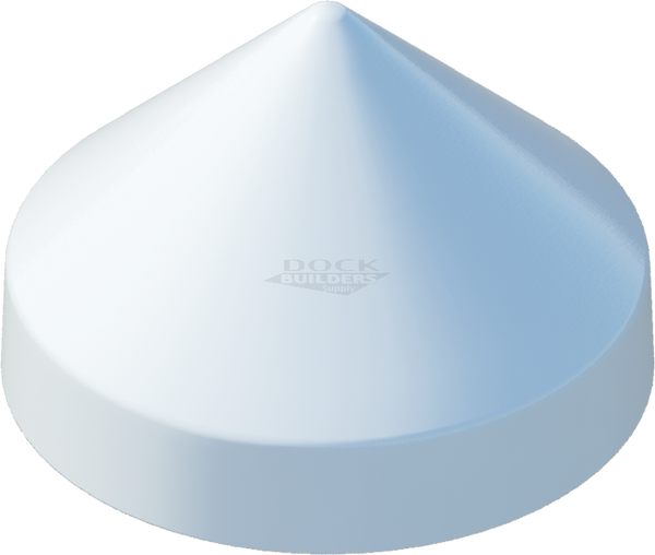 15" White, Cone, Round, Piling Cap