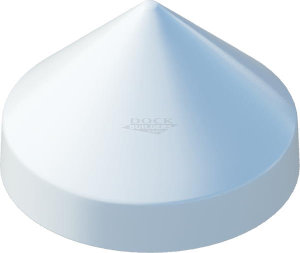 15-1/2" White, Cone, Round, Piling Cap