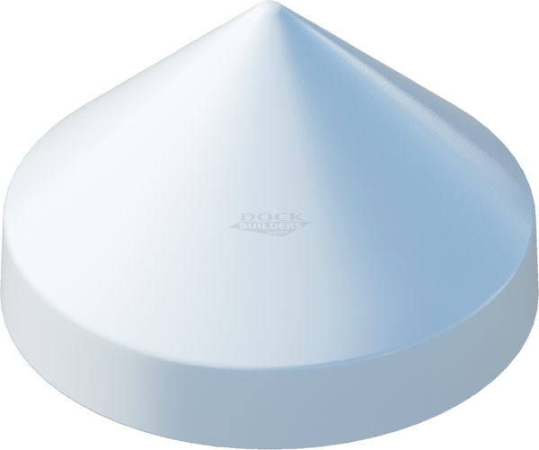 19" White, Cone, Round, Piling Cap