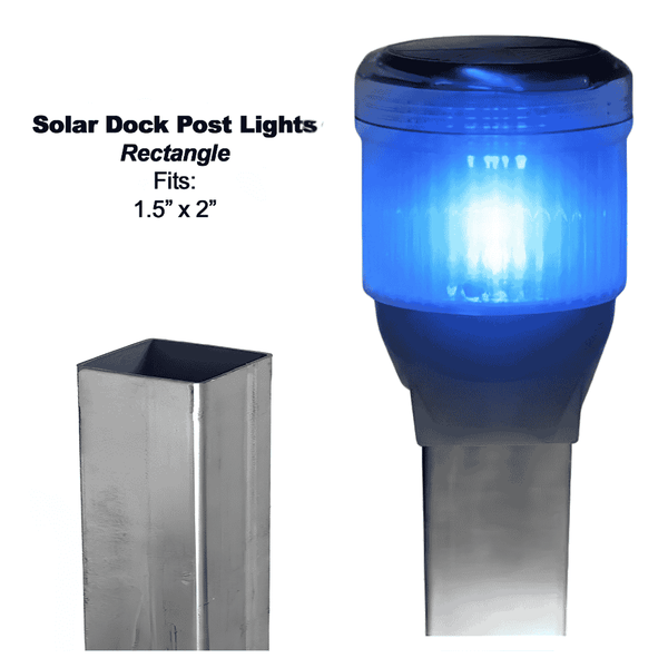 Solar Dock Lites (2 Pack) – Rectangle – Blue LED