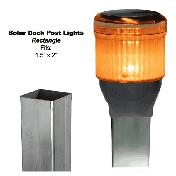 Solar Dock Lites (2 Pack) – Rectangle – Orange LED