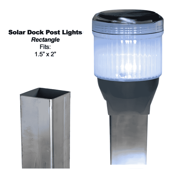 Solar Dock Lites (2 Pack) – Rectangle – White LED