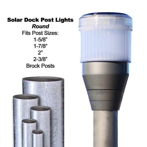Solar Dock Lites (2 Pack) – Round – White LED
