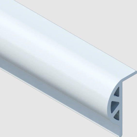 Vinyl Dock Edging, Large P-Shape, White, 3-1/2" H x 2-3/8" W x 10' L