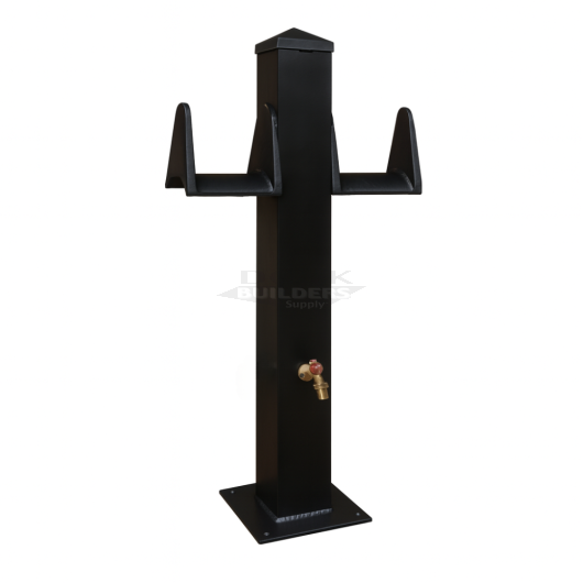 36" Dual Water Stanchion, Powder Coated, Black