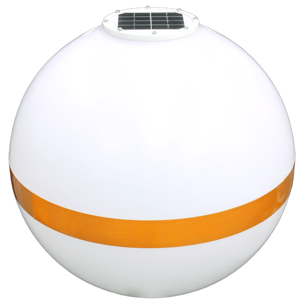 20" Round Solar-Powered Lighted Marker Buoy with Reflective Band