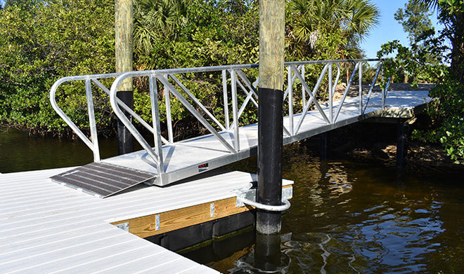 5 Step FLOATSTEP Aluminum Dock Ladders – Dock Builders Supply