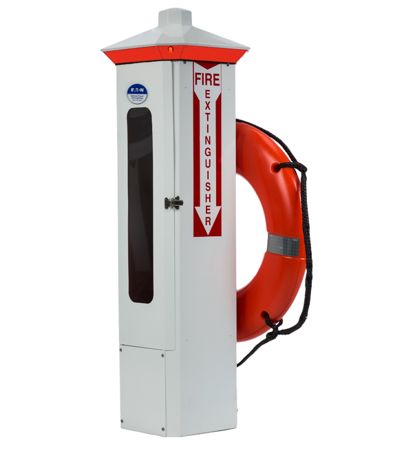 Firehouse Pedestal (Stainless Steel), 20 lb Extinguisher