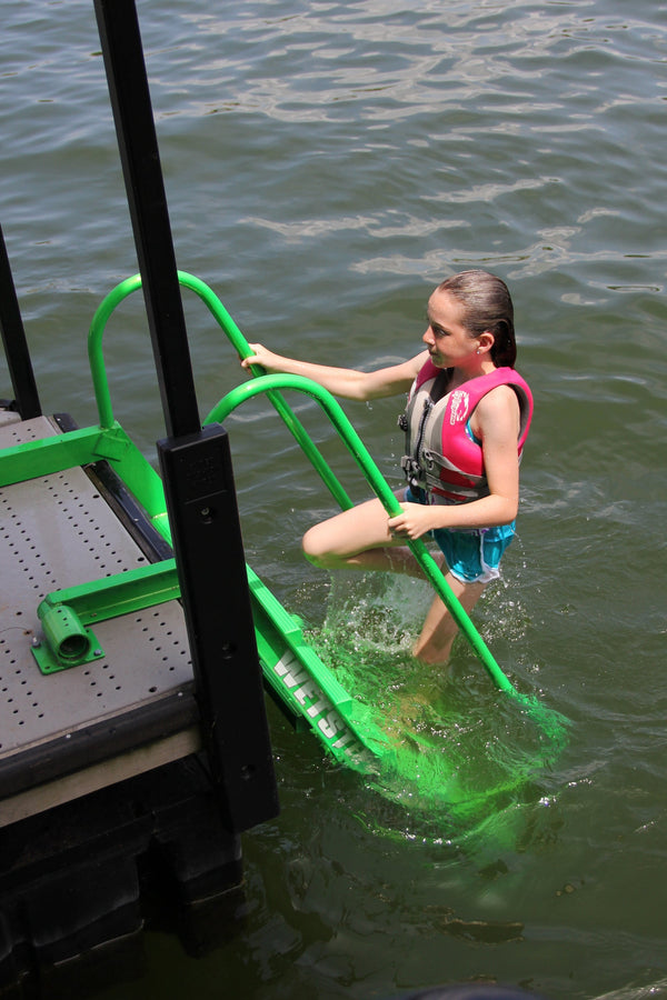 5-Step Wet Steps Dock Ladder – Hunter Green Powder Coat Finish (WELDED)
