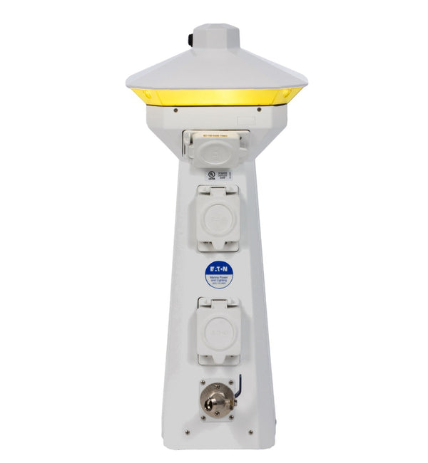 Hatteras 30A/20A Dock Power Pedestal with Light
