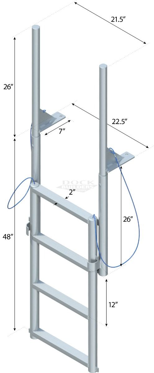 4 Step Finger Pier Lift Ladder with 2" Standard Steps