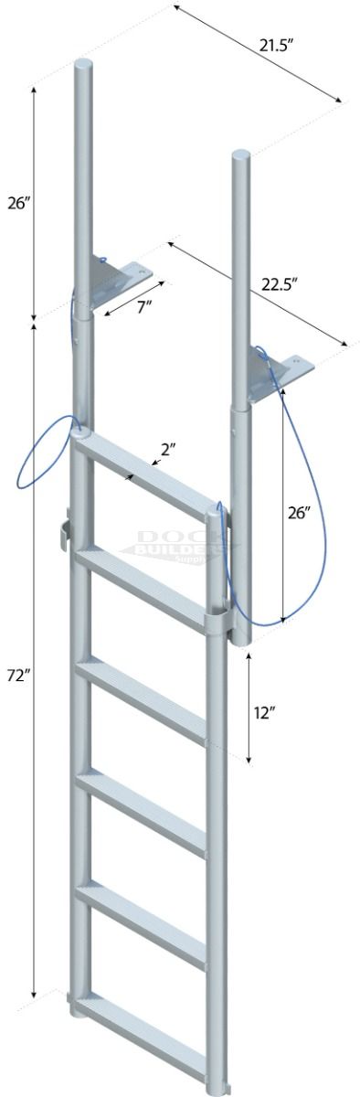 6 Step Finger Pier Lift Ladder with 2" Standard Steps