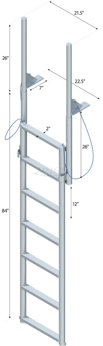7 Step Finger Pier Lift Ladder with 2" Standard Steps