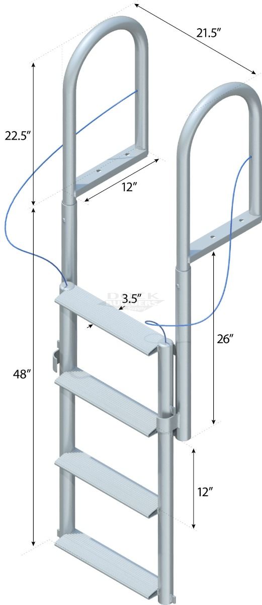 4 Step Lift Ladder with 3-1/2" Wide Steps