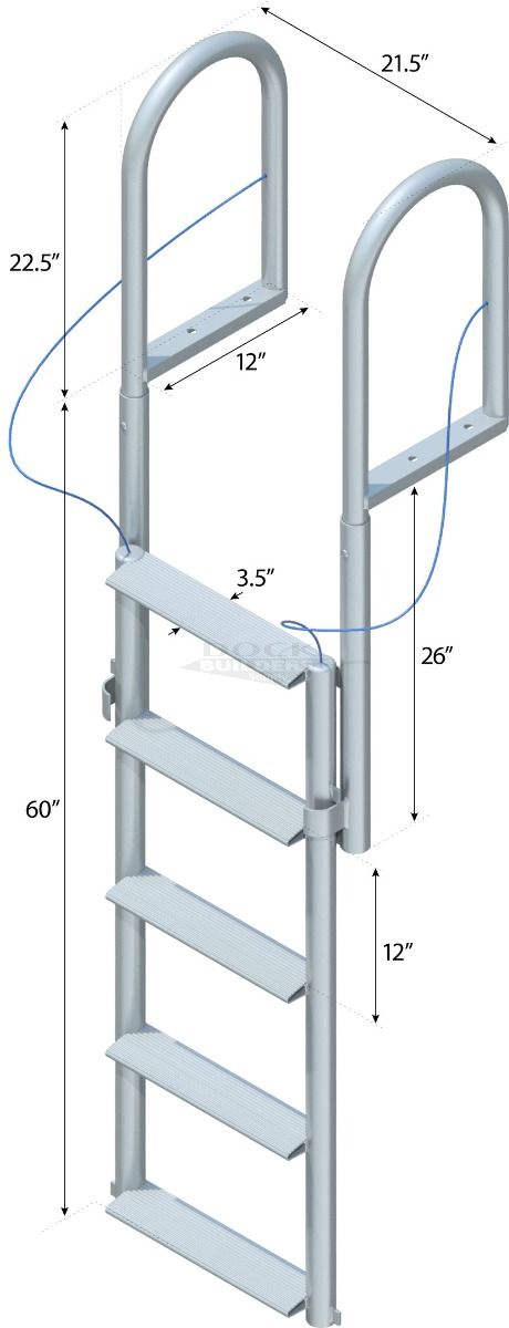 5 Step Lift Ladder with 3-1/2" Wide Steps