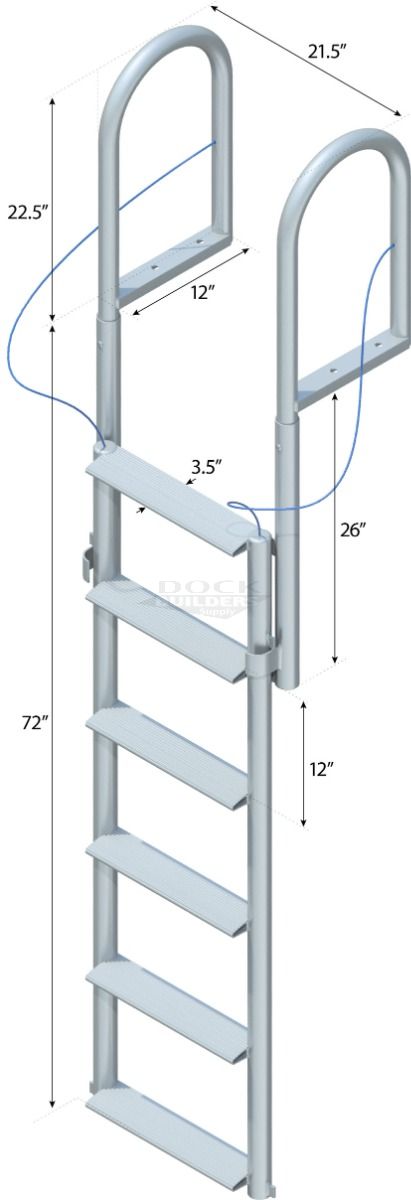 6 Step Lift Ladder with 3-1/2" Wide Steps