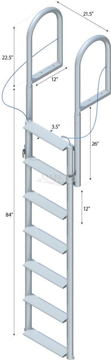 7 Step Lift Ladder with 3-1/2" Wide Steps