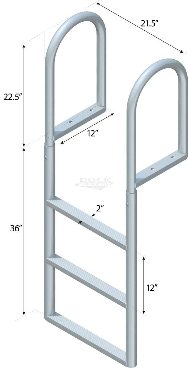3 Step Straight Ladder with 2" Standard Steps