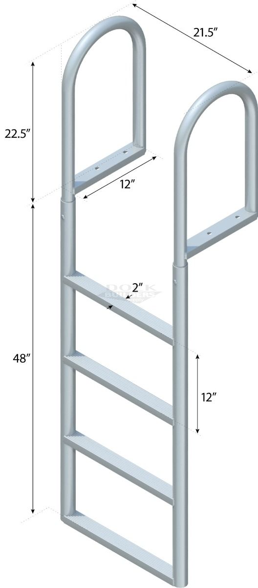 4 Step Straight Ladder with 2" Standard Steps