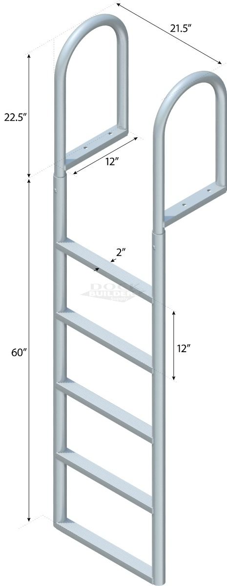 5 Step Straight Ladder with 2" Standard Steps