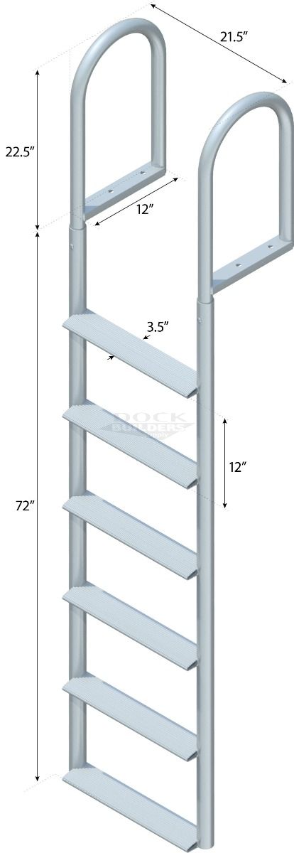 6 Step Straight Ladder with 3-1/2" Wide Steps