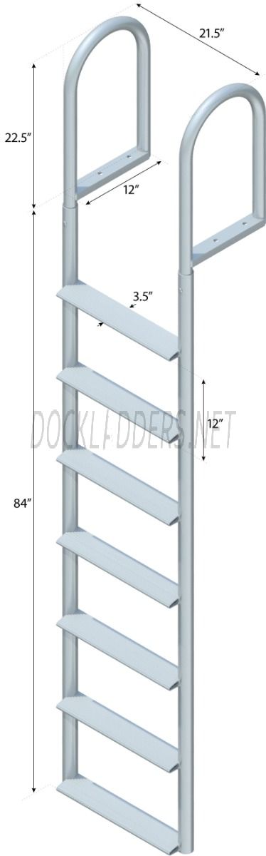 7 Step Straight Ladder with 2" Standard Steps