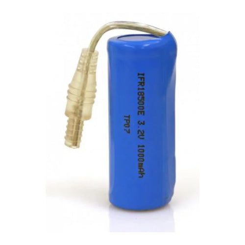 LiFePO4 Solar Rechargeable Battery 1000mA (V2 - Clear Round Connector)