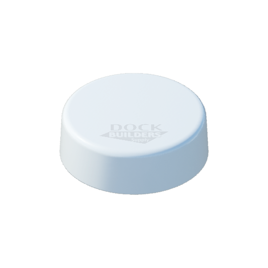 6" White, Flat, Round, Piling Cap
