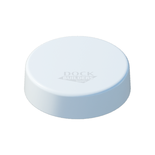 7-1/2" White, Flat, Round, Piling Cap