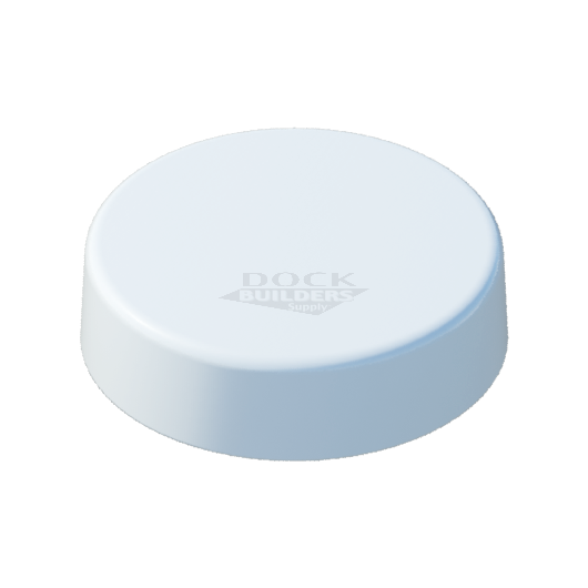 8" White, Flat, Round, Piling Cap