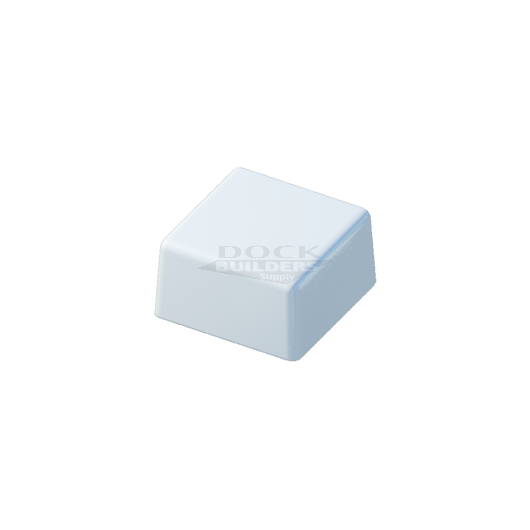 3-1/2" x 3-1/2" White, Flat, Square, Piling Cap