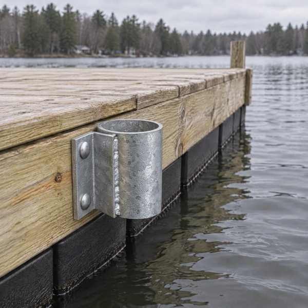 4″ Pipe Holder for Docks - Hot Dipped Galvanized