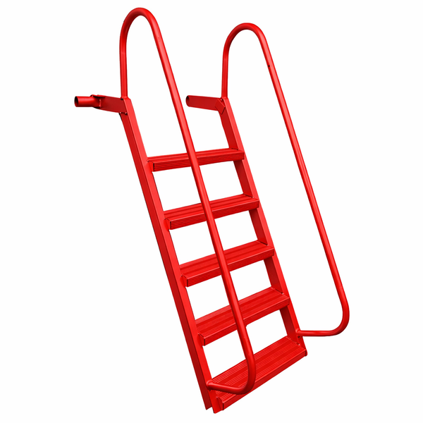 5-Step Wet Steps Dock Ladder – Red Powder Coat Finish (WELDED)