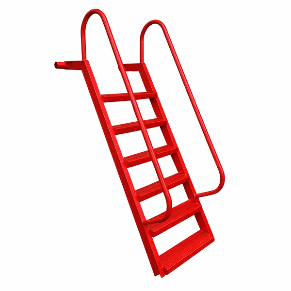 6-Step Wet Steps Dock Ladder – Red Powder Coat Finish (BOXED)