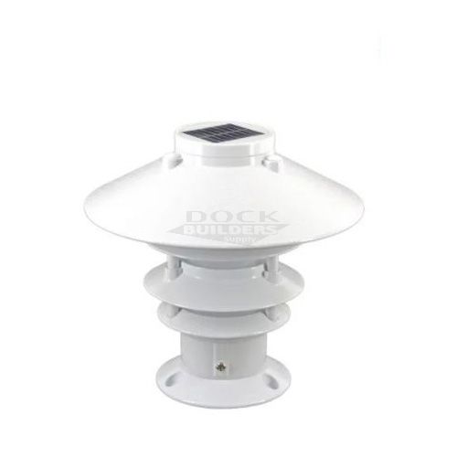 Solar Pagoda Piling Light - White Finish with Multicolor LED