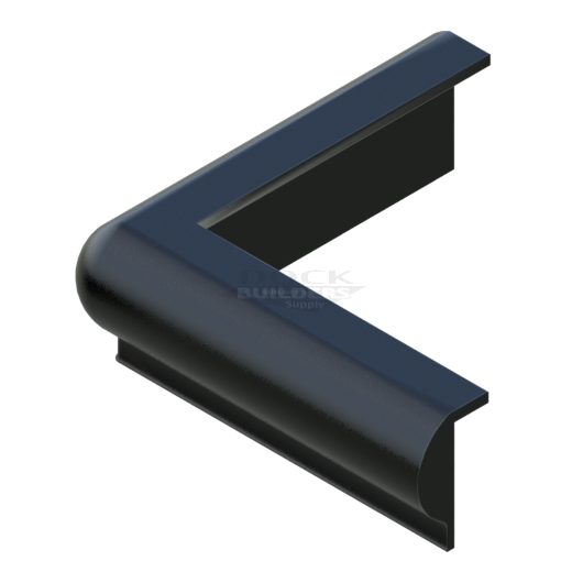 Marine Grade PVC Corner Bumper, Black, 10" x 10"