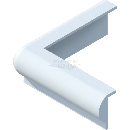 Marine Grade PVC Corner Bumper, White, 10" x 10"
