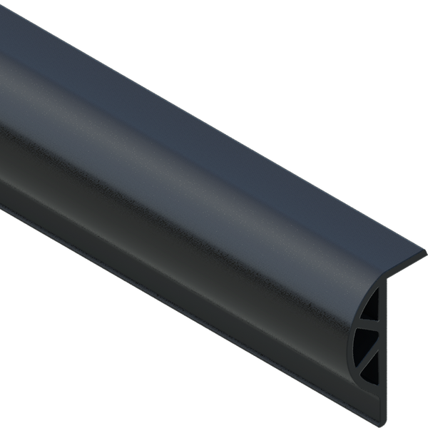 Vinyl Dock Edging, Small P-Shape, Black, 3-1/4" H x 2-1/8" W x 10' L