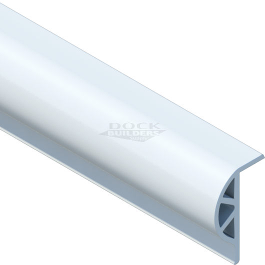 Vinyl Dock Edging, Small P-Shape, White, 3-1/4" H x 2-1/8" W x 5' L