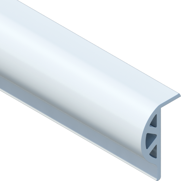 Vinyl Dock Edging, Large P-Shape, White, 3-1/2" H x 2-3/8" W x 5' L