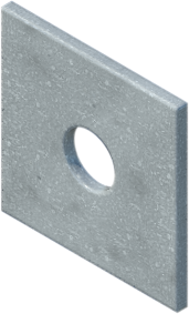 2" x 2" x 1/8" Square Flat Plate Washer for 1/2" Bolt, Galvanized