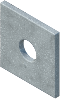 2-1/4" x 2-1/4" x 3/16" Square Flat Plate Washer for 5/8" Bolt, Galvanized