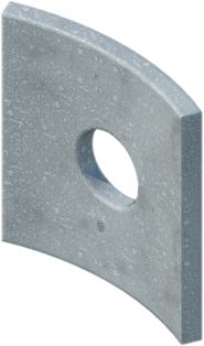 2-1/4" x 2-1/4" x 3/16" Square Curved Plate Washer for 5/8" Bolt, Galvanized