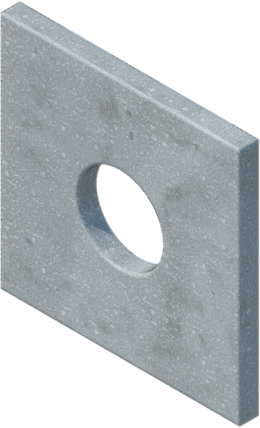 3" x 3" x 1/4" Square Flat Plate Washer for 1" Bolt/Rod, Galvanized