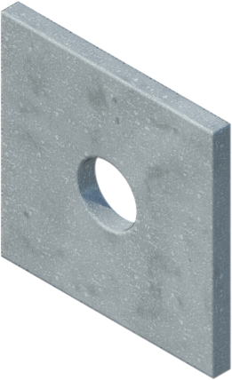 3" x 3" x 1/4" Square Flat Plate Washer for 3/4" Bolt/Rod, Galvanized