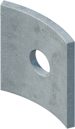 3" x 3" x 1/4" Square Curved Plate Washer for 3/4" Bolt/Rod, Galvanized