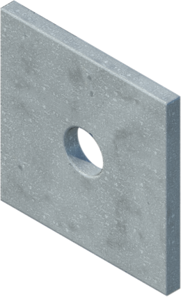 3" x 3" x 1/4" Square Flat Plate Washer for 5/8" Bolt/Rod, Galvanized
