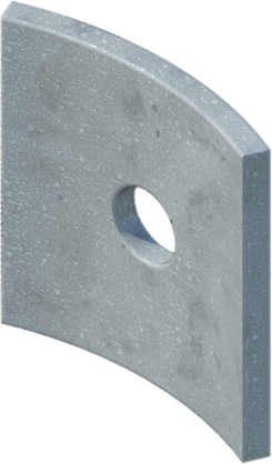 3" x 3" x 1/4" Square Curved Plate Washer for 5/8" Bolt/Rod, Galvanized